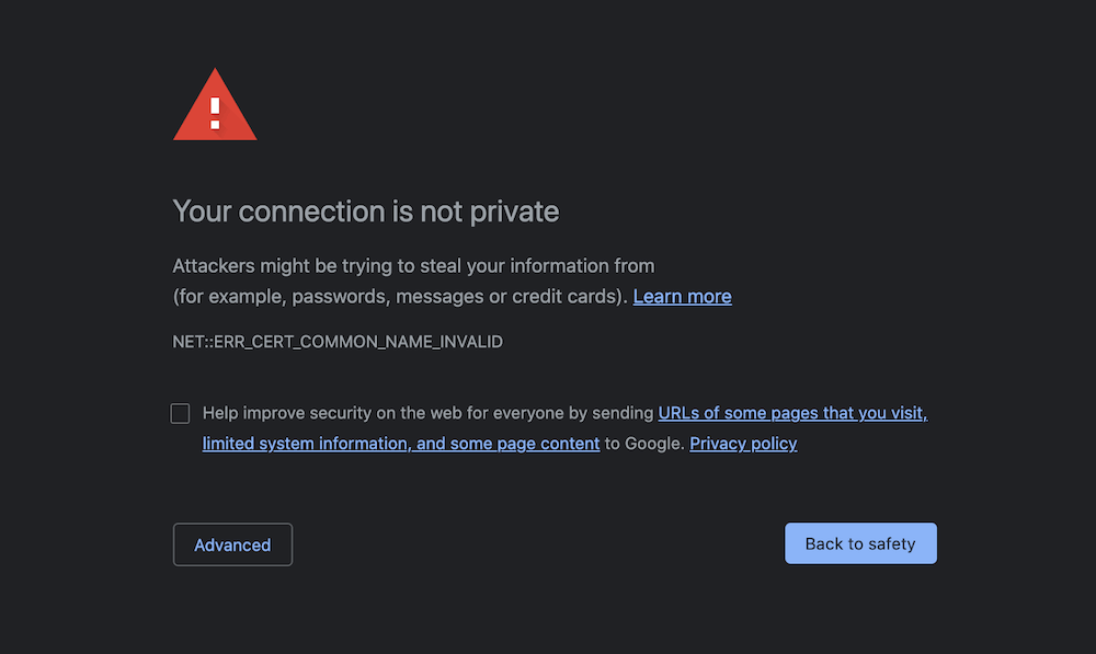 private-connection-error